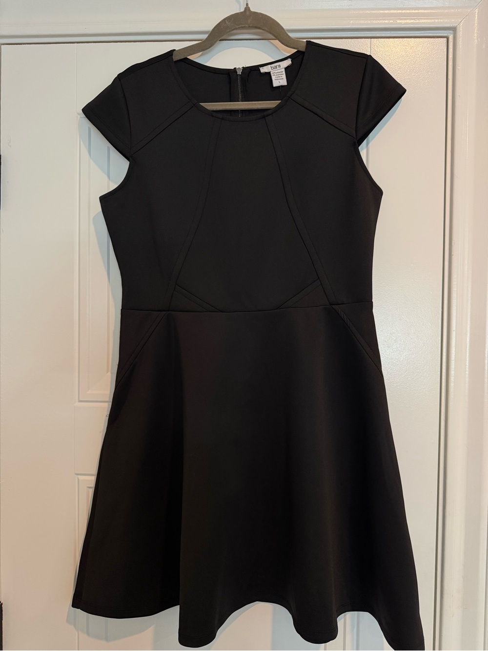 Bar III Black Fit & Flare Cap-Sleeve Mini Dress